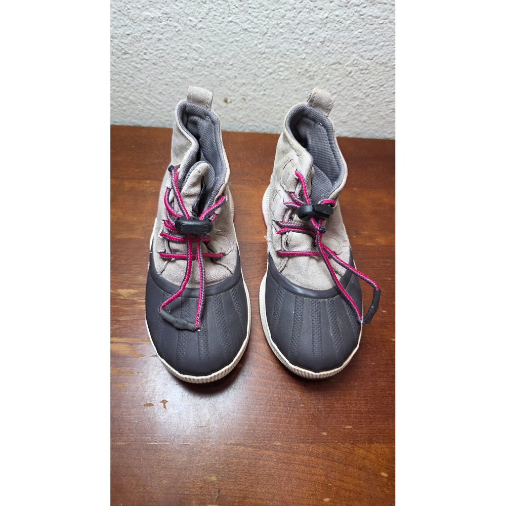 Sorel Out N About III Conquest Waterproof Boots Girls 1 Grey Pink NY4554-603